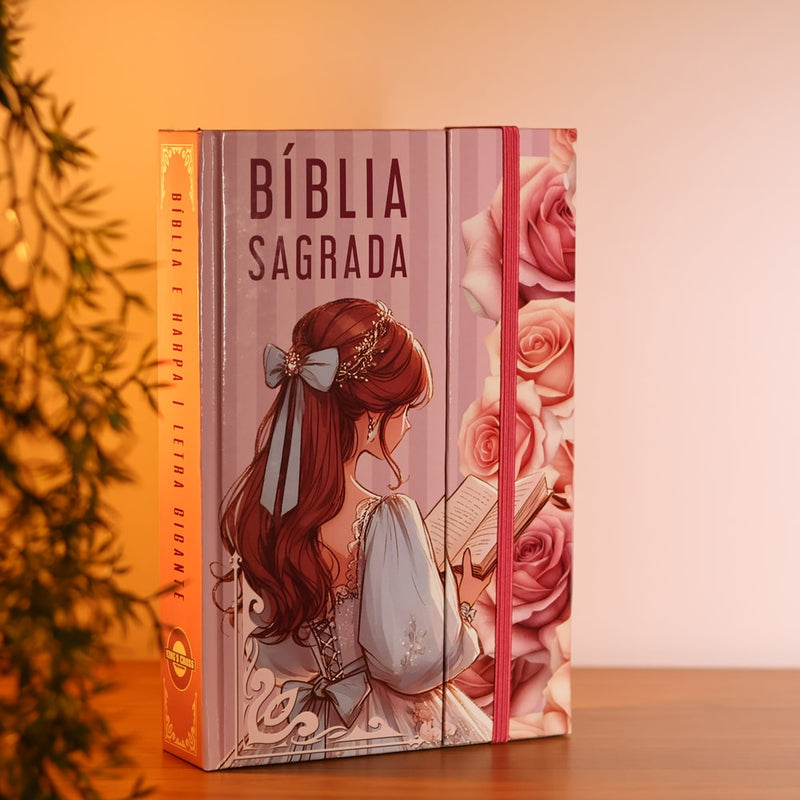 Bíblia Sagrada Menina de Deus | ARC | Harpa Pentecostal | Letra Gigante | Capa Dura Panorâmica