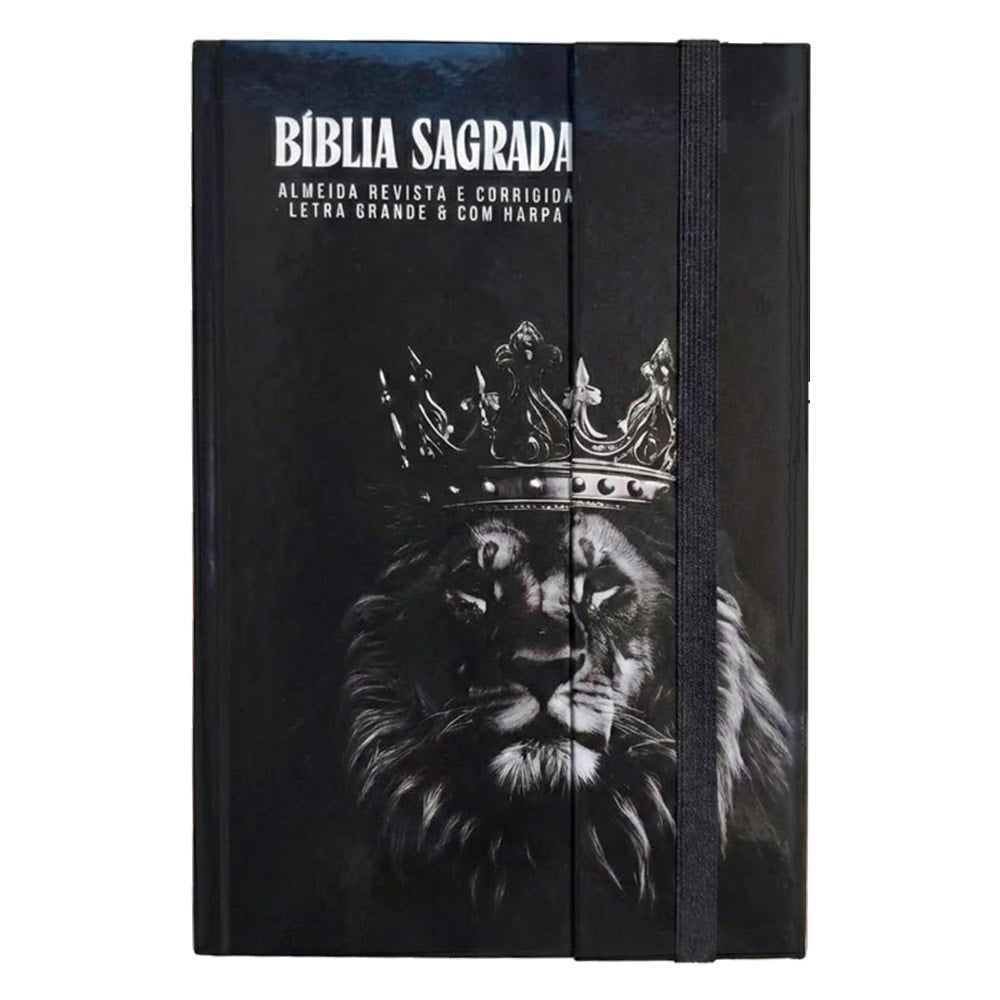 Bíblia Sagrada The Black Lion | ARC | Harpa Pentecostal | Letra Gigante | Capa Dura Panorâmica