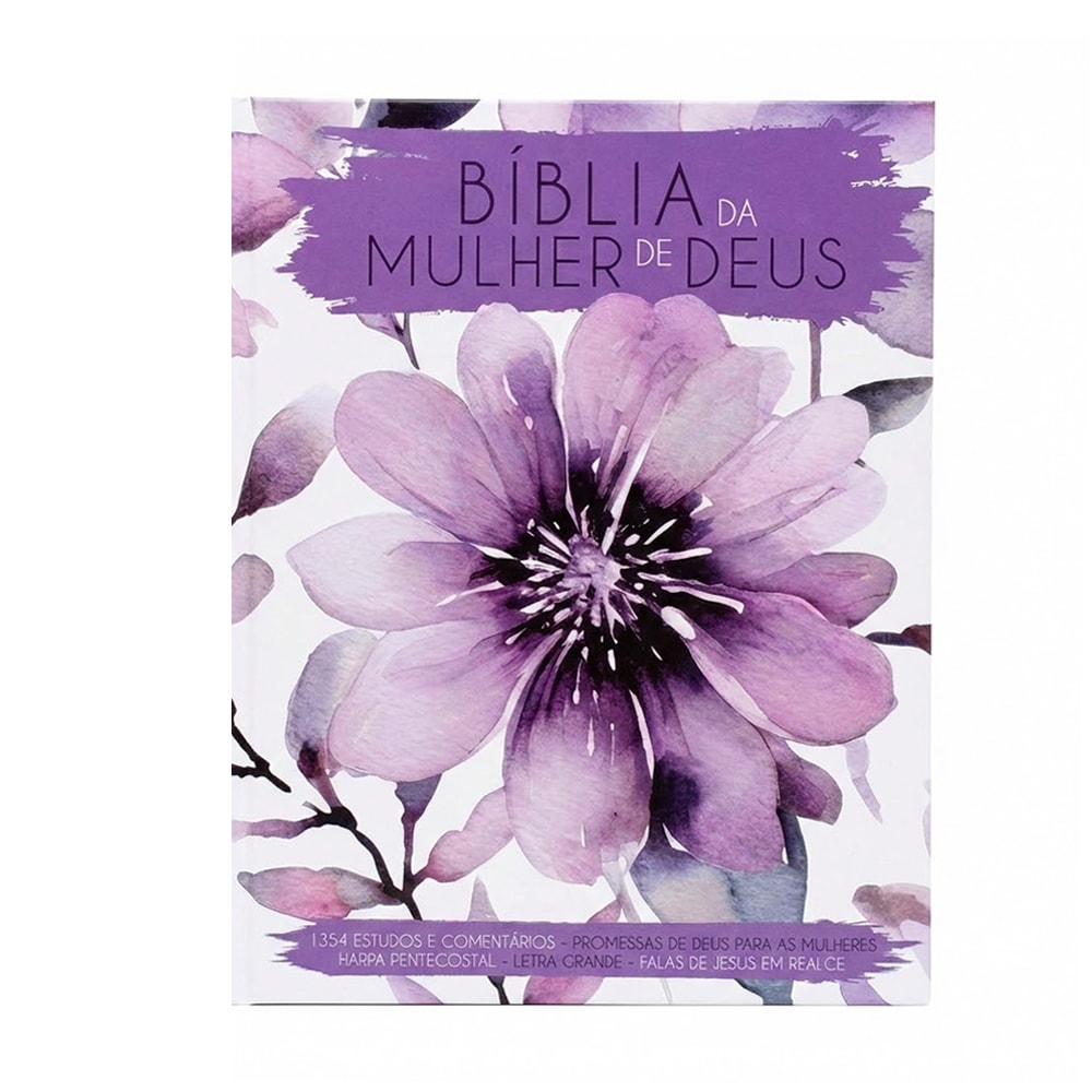Bíblia da Mulher de Deus | ARC | Harpa Pentecostal | Letra Grande | Capa Dura Flores Lilás
