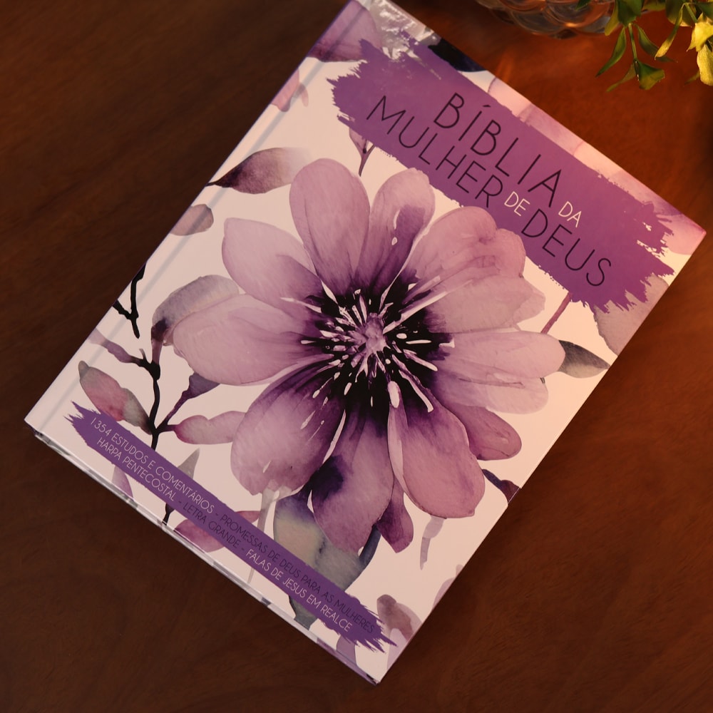 Bíblia da Mulher de Deus | ARC | Harpa Pentecostal | Letra Grande | Capa Dura Flores Lilás