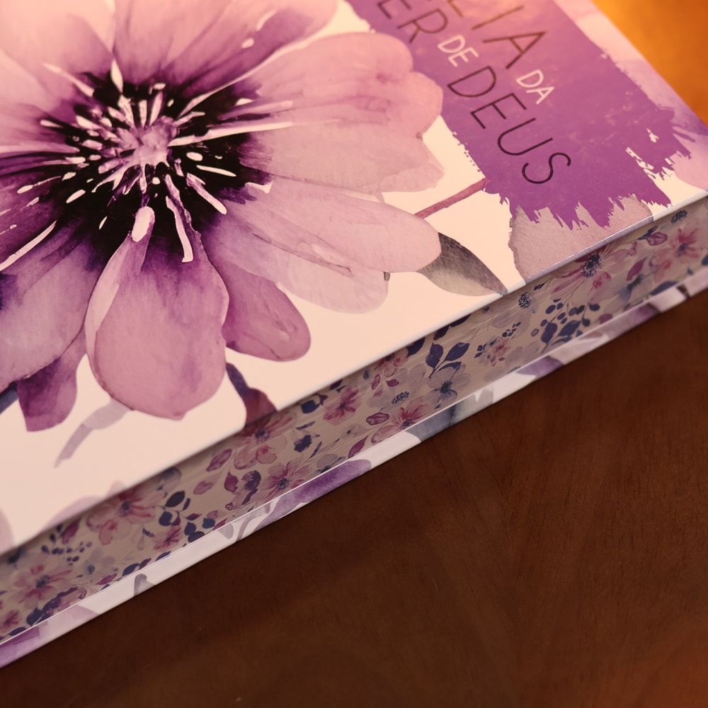 Bíblia da Mulher de Deus | ARC | Harpa Pentecostal | Letra Grande | Capa Dura Flores Lilás
