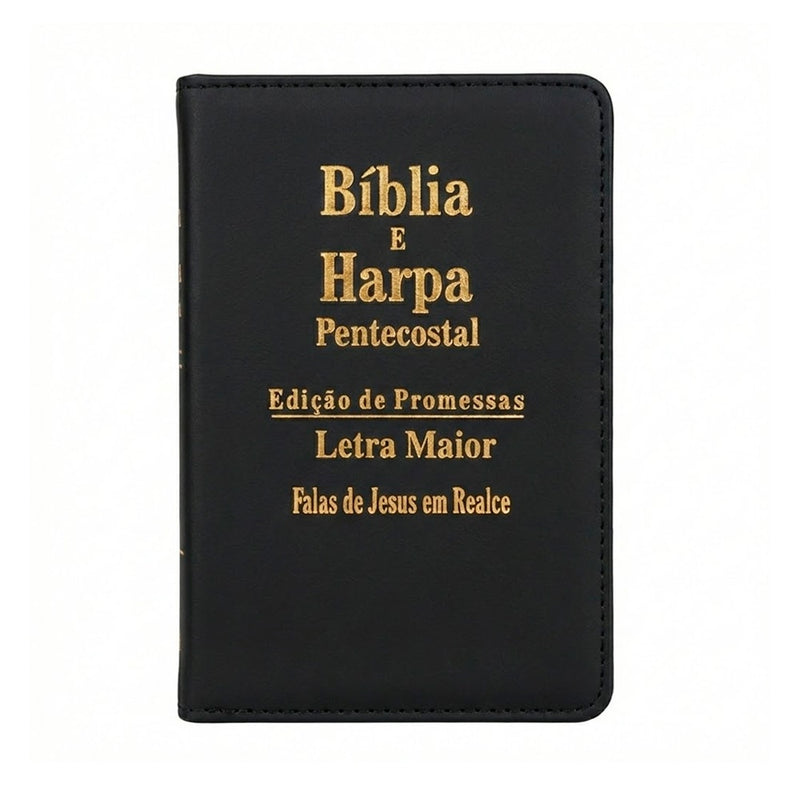Bíblia e Harpa Média | ARC | Letra Maior | Edição de Promessas | Capa Luxo | Com Índice e Zíper