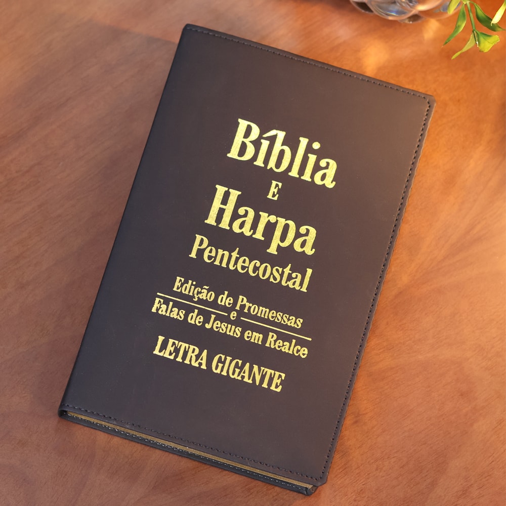 Bíblia e Harpa | ARC | Letra Gigante | Edição de Promessas | Capa Luxo Preta | Com Índice