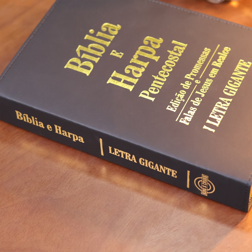 Bíblia e Harpa | ARC | Letra Gigante | Edição de Promessas | Capa Luxo Preta | Com Índice