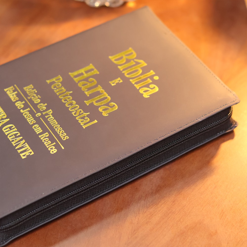 Bíblia e Harpa | ARC | Letra Gigante | Edição de Promessas | Capa Luxo Preta | Com Índice e Zíper