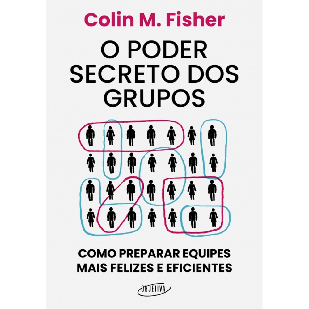 Livro O Poder Secreto dos Grupos, capa branca com ilustrações de grupos de pessoas. — Plenitude