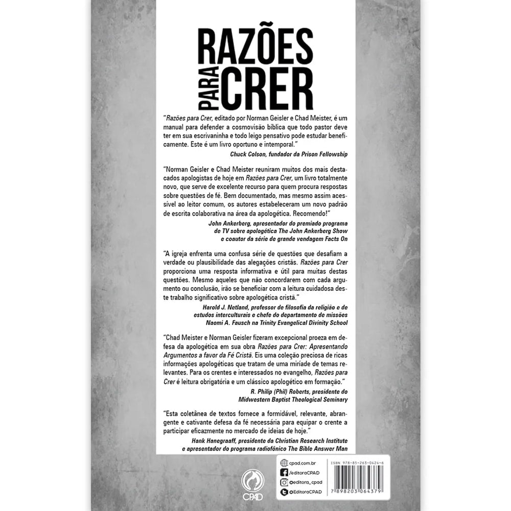 Razões para Crer | Norman L. Geisler, Chad V. Meister