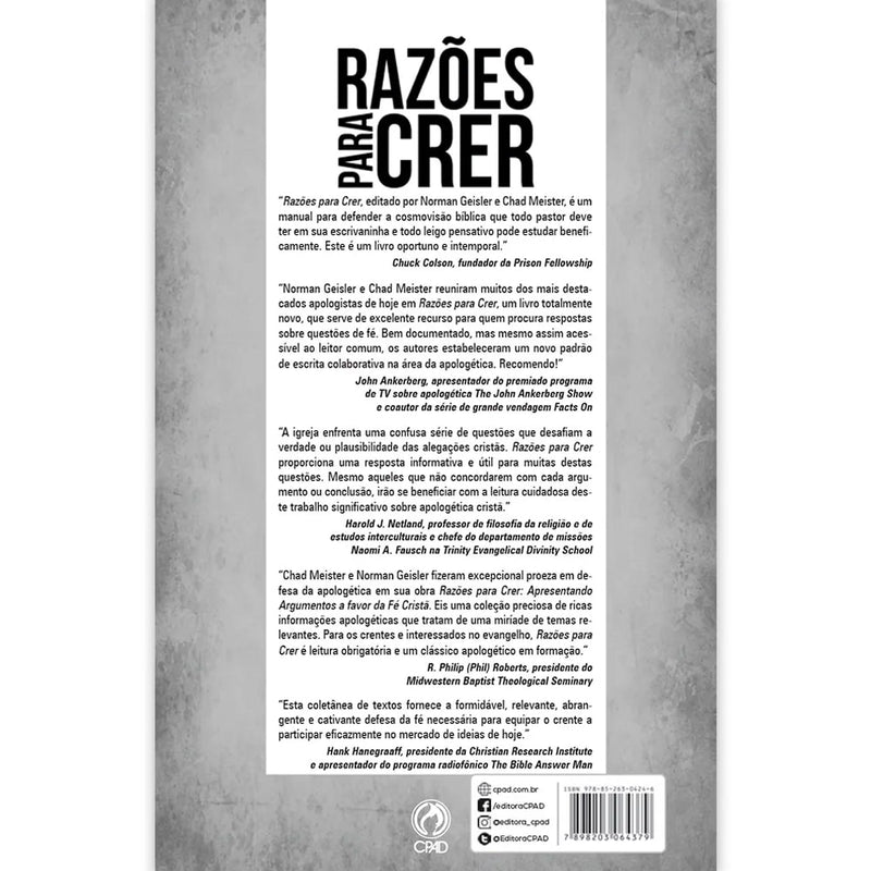 Razões para Crer | Norman L. Geisler, Chad V. Meister