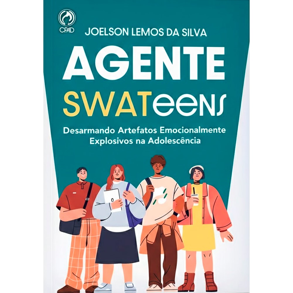 Livro Agente Swateens de Joelson Lemos da Silva, capa verde com ilustração de adolescentes. — Plenitude