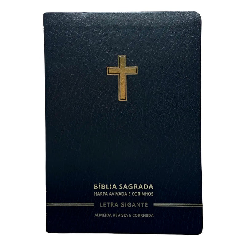 Bíblia Sagrada | Letra Gigante | ARC | Harpa Avivada e Corinhos | Capa Premium Luxo Cruz Preta