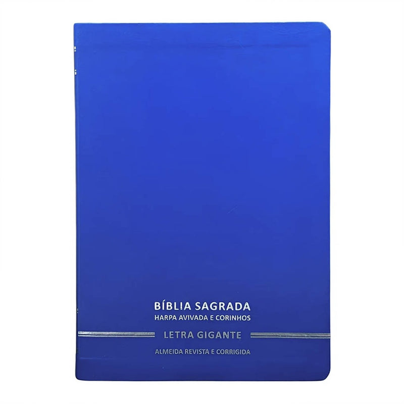 Bíblia Sagrada | Letra Gigante | ARC | C/ Harpa e Corinhos | Capa Premium Luxo Minimalista Azul