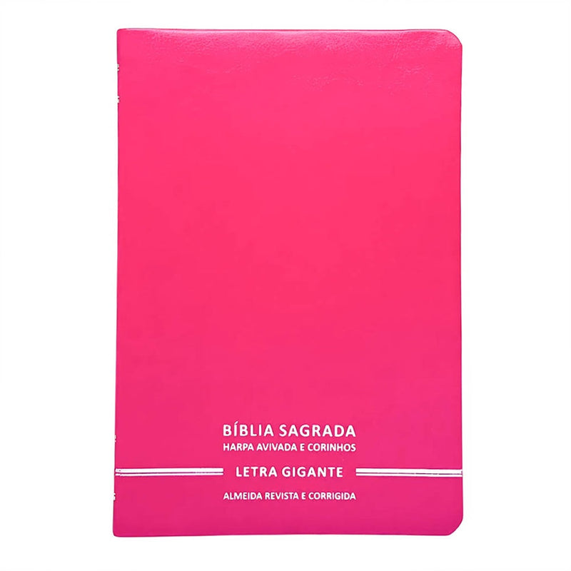 Bíblia Sagrada | Letra Gigante | ARC | C/ Harpa e Corinhos | Capa Premium Luxo Minimalista Pink