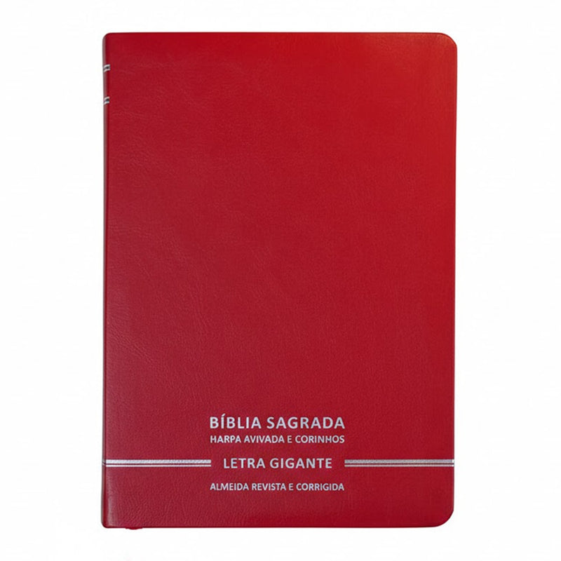 Bíblia Sagrada | Letra Gigante | ARC | C/ Harpa e Corinhos | Capa Premium Luxo Minimalista Vermelha