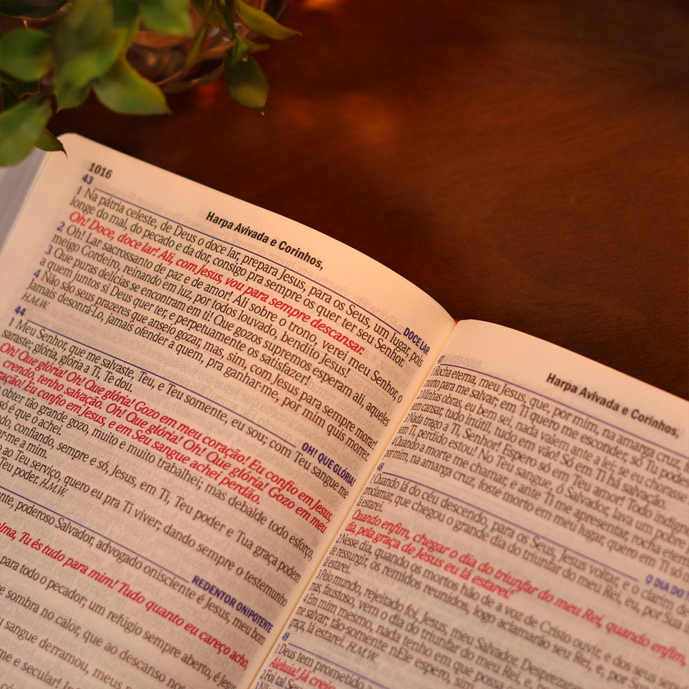 Bíblia Sagrada | Letra Gigante | ARC | C/ Harpa e Corinhos | Capa Premium Luxo Flores Branca