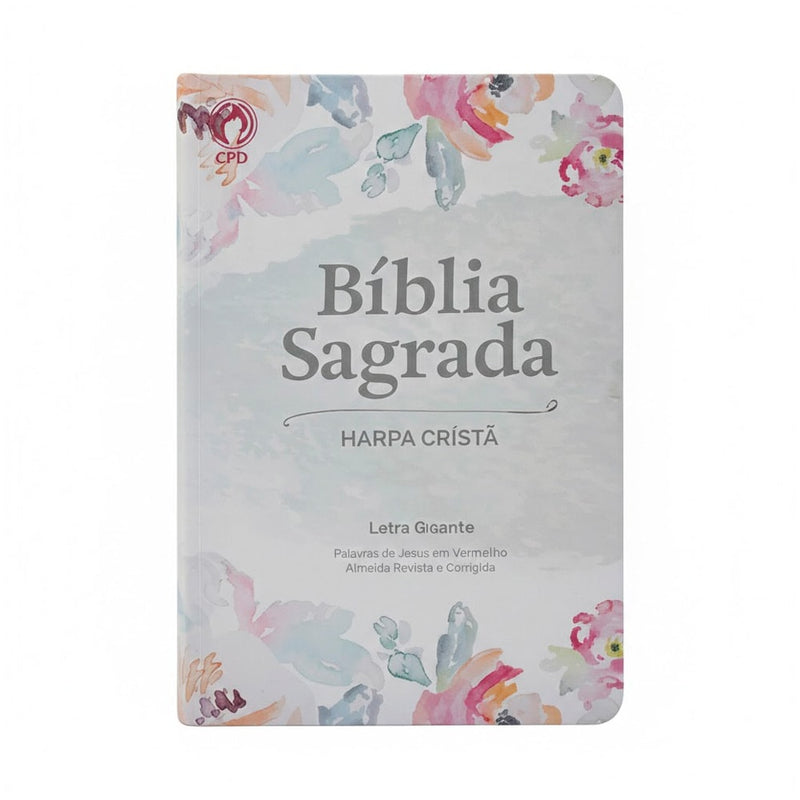 Bíblia Sagrada | ARC | Letra Gigante com Harpa Cristã | Floral Aquarela