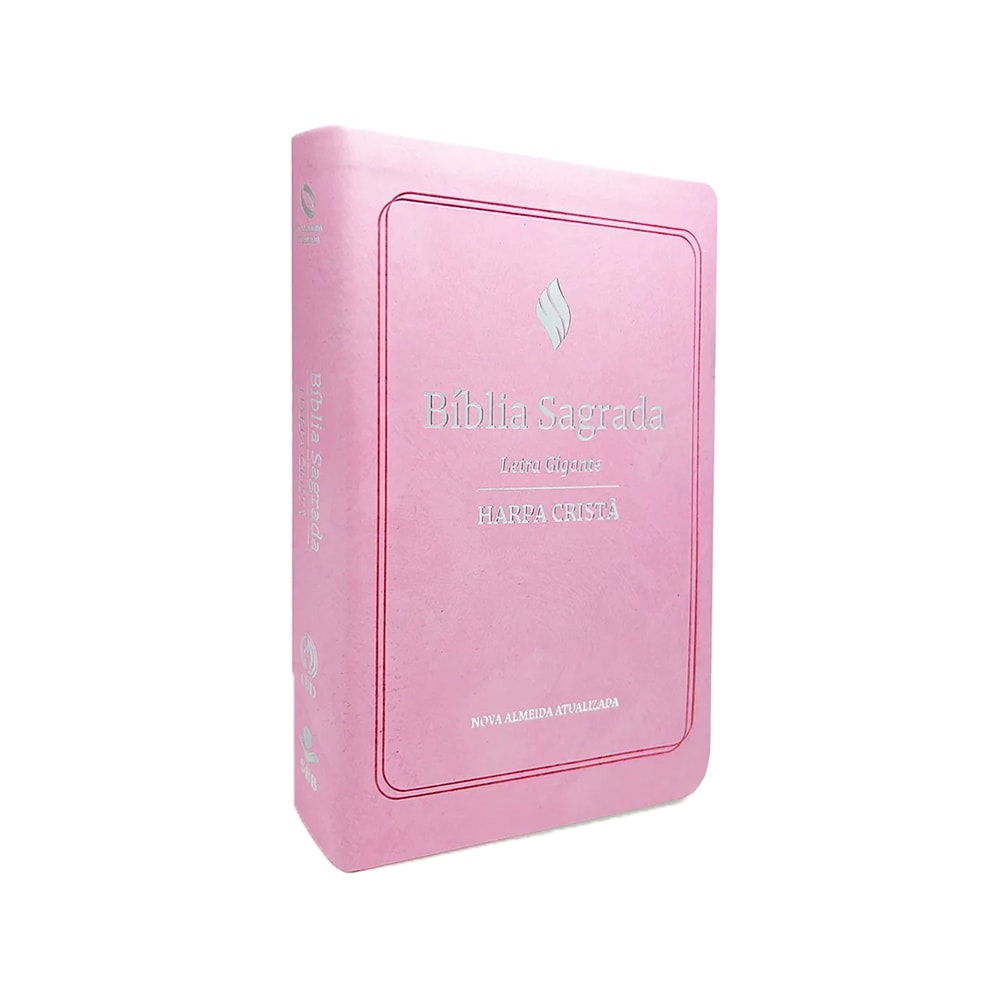 Bíblia Sagrada | NAA | Letra Gigante | Harpa Cristã | Capa Luxo Rosa Claro