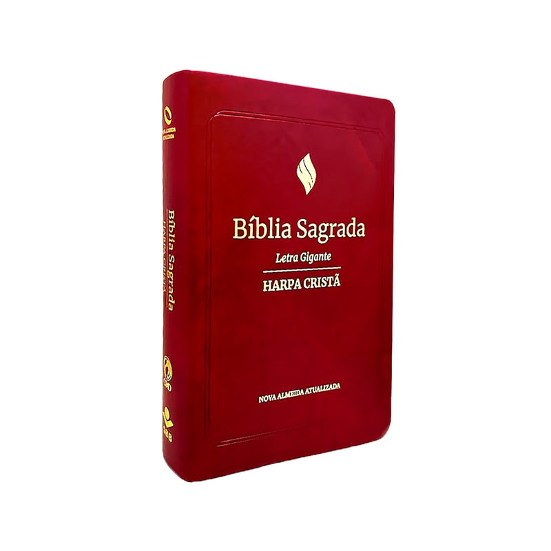 Bíblia Sagrada | NAA | Letra Gigante | Harpa Cristã | Capa Luxo Vinho