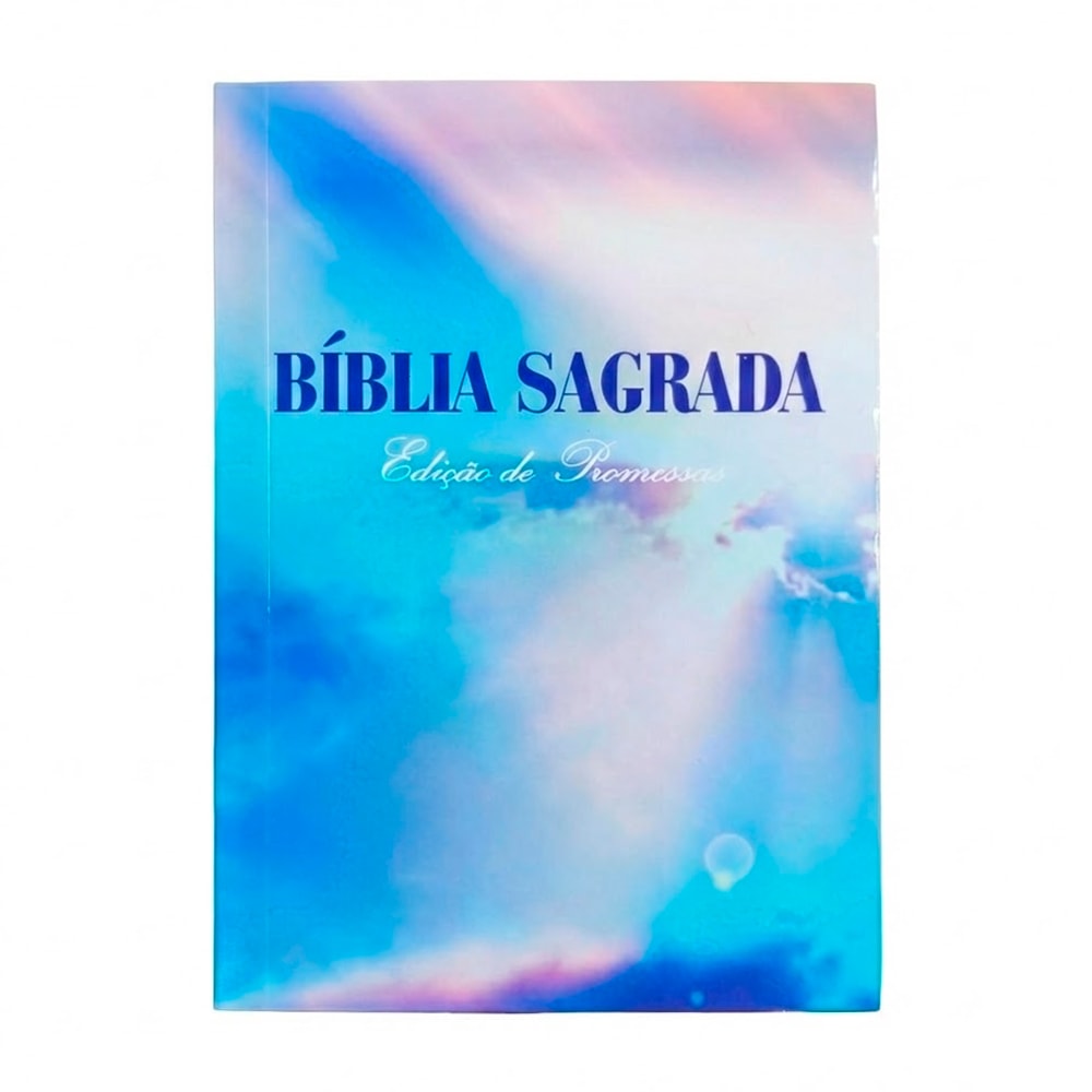Kit 30 Bíblias Sagrada Céu, ARC Edição Promessas, bolso, capa azul e branca com nuvens. — Plenitude