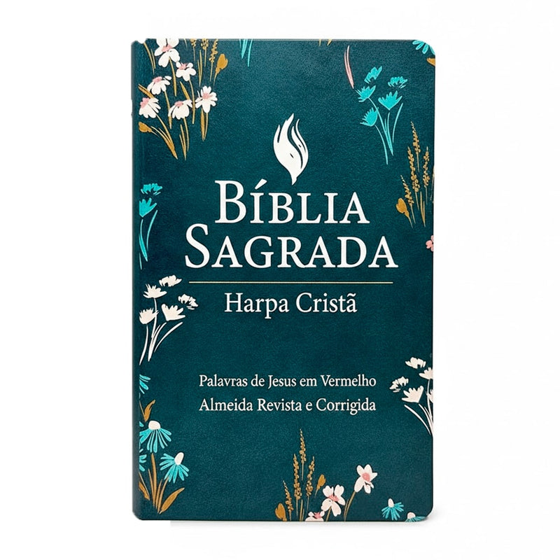 Bíblia Sagrada | ARC | Letra Grande | Harpa Cristã | Capa Luxo Verde Escuro