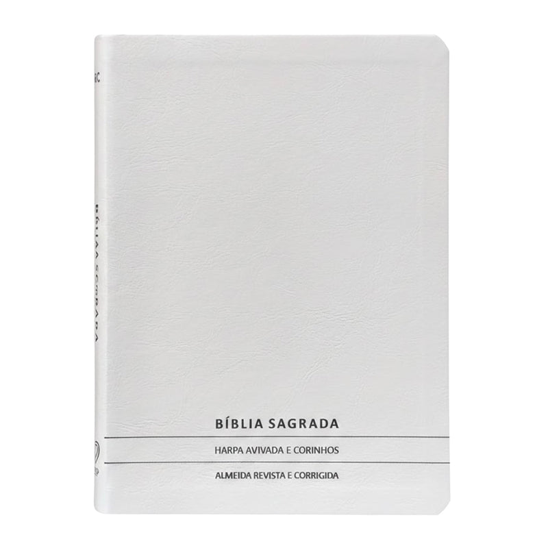 Bíblia Slim | Letra Normal | ARC | C/ Harpa e Corinhos | Capa Premium Luxo Minimalista Branca
