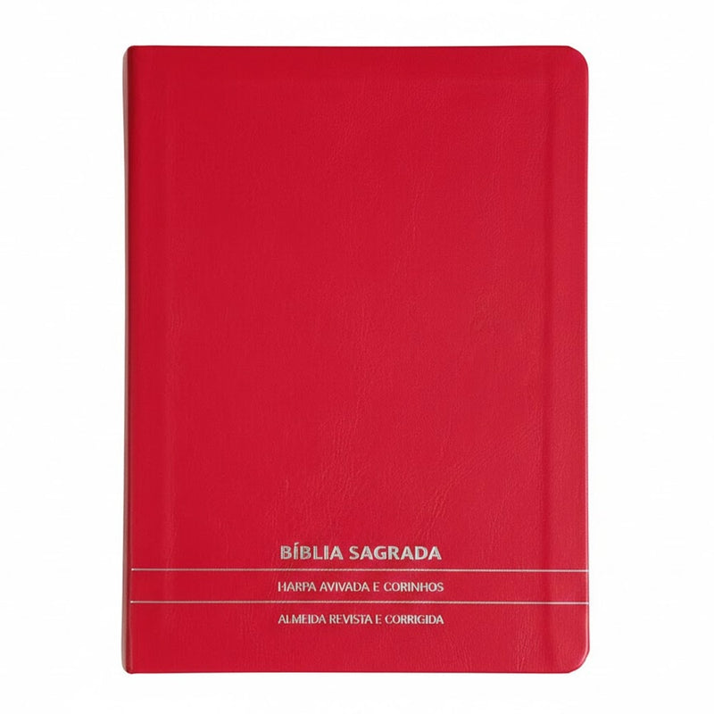 Bíblia Slim | Letra Normal | ARC | C/ Harpa e Corinhos | Capa Premium Luxo Minimalista Vermelha