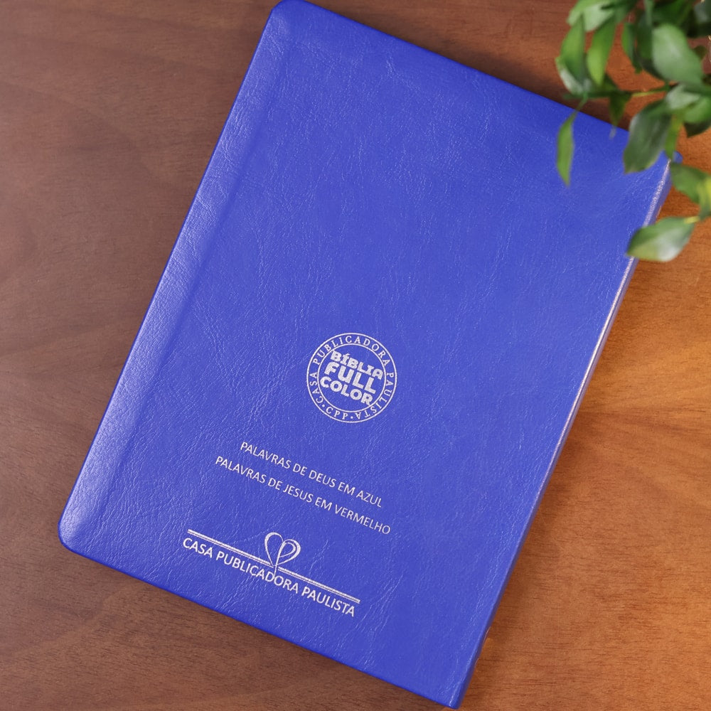 Bíblia Slim | Letra Normal | NVA | Capa Premium Luxo Cruz Azul