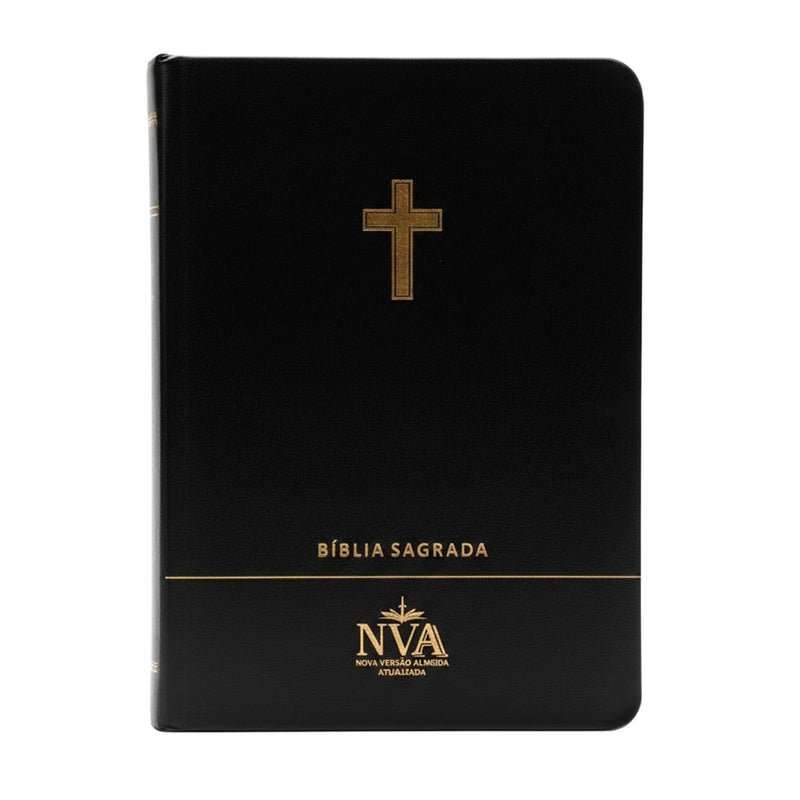 Bíblia Slim | Letra Normal | NVA | Capa Premium Luxo Cruz Preta