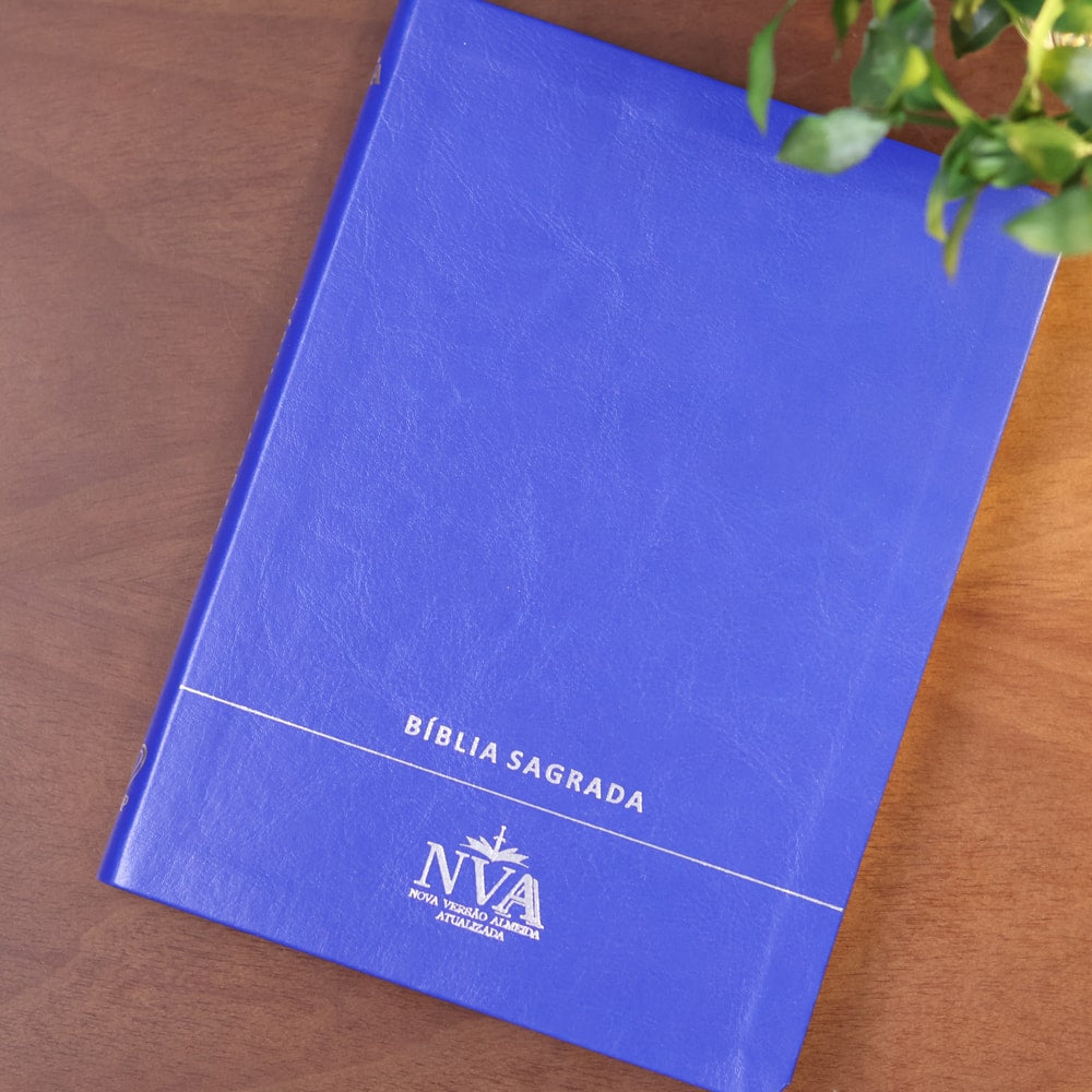 Bíblia Slim | Letra Normal | NVA | Capa Premium Luxo Minimalista Azul