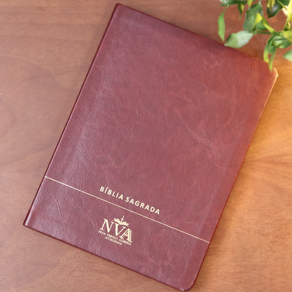 Bíblia Slim | Letra Normal | NVA | Capa Premium Luxo Minimalista Bordô
