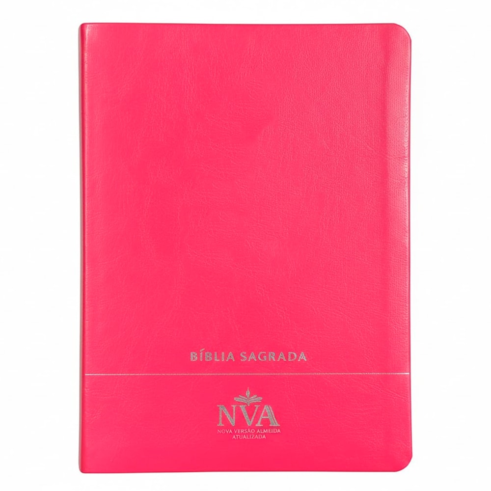 Bíblia Sagrada NVA Nova Almeida Atualizada, capa premium luxo minimalista pink com detalhes em prata. — Plenitude