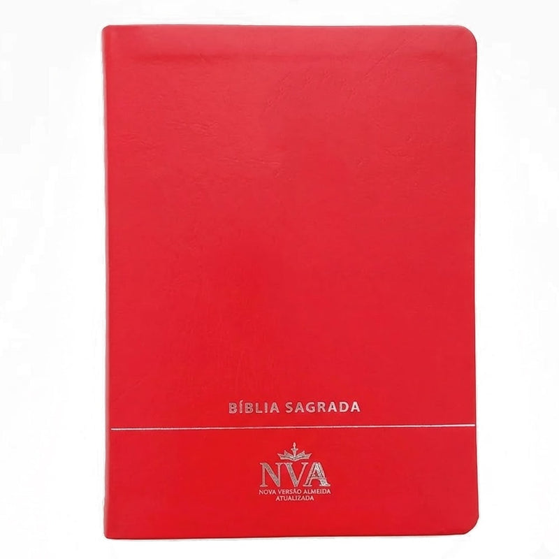 Bíblia Slim | Letra Normal | NVA | Capa Premium Luxo Minimalista Vermelha