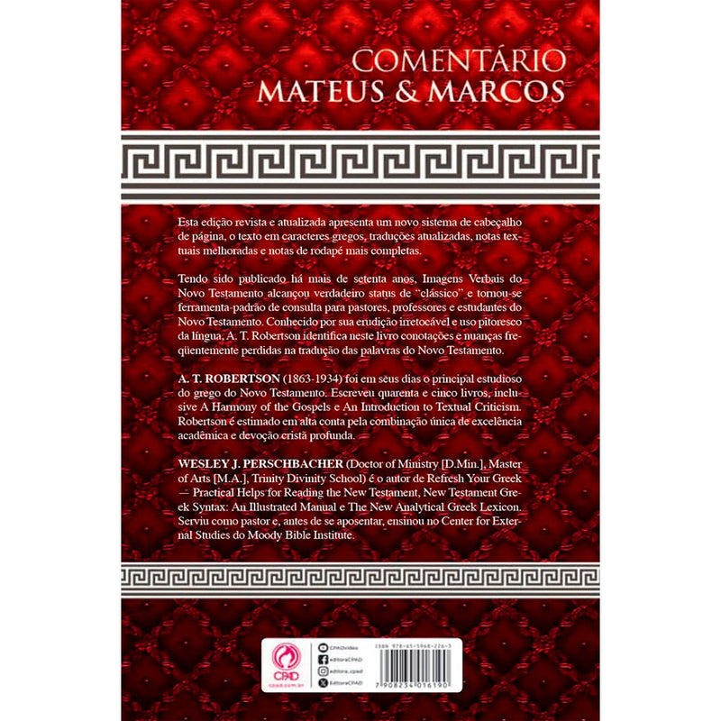 Comentário Mateus e Marcos | A. T. Robertson