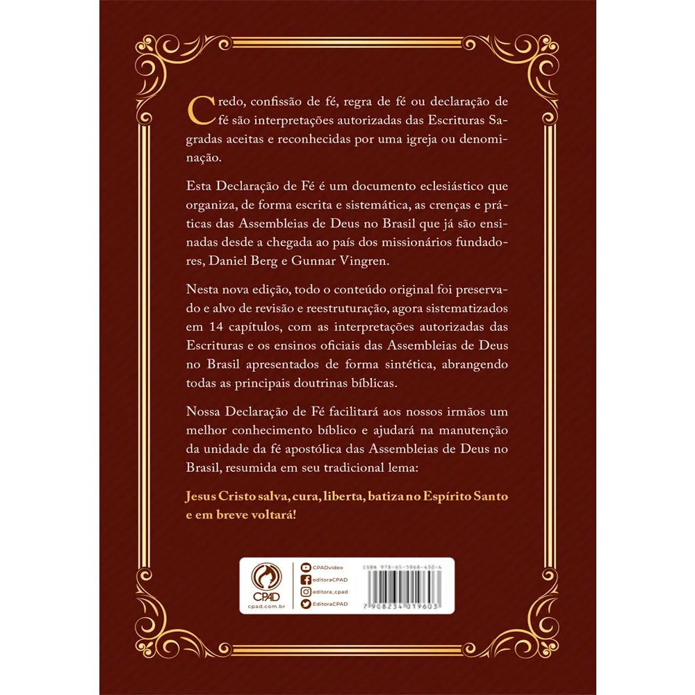 Declaração de Fé das Assembléias de Deus | Vinho