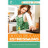 Livro Donas de Casa Estressadas, capa com mulher estressada na cozinha, título em letras laranjas — Plenitude
