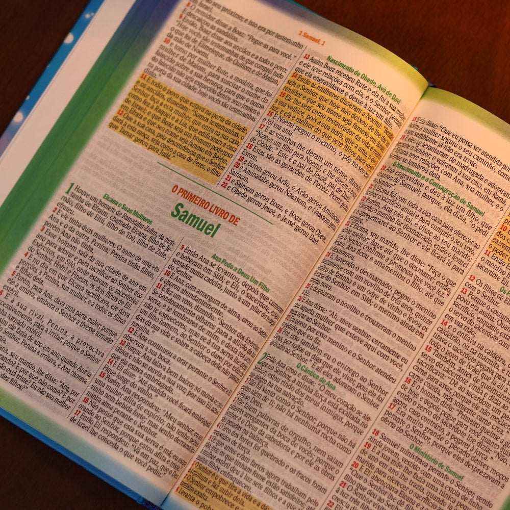 Bíblia dos Meninos Corajosos | NVA | Harpa Avivada e Corinhos | Capa Dura Azul