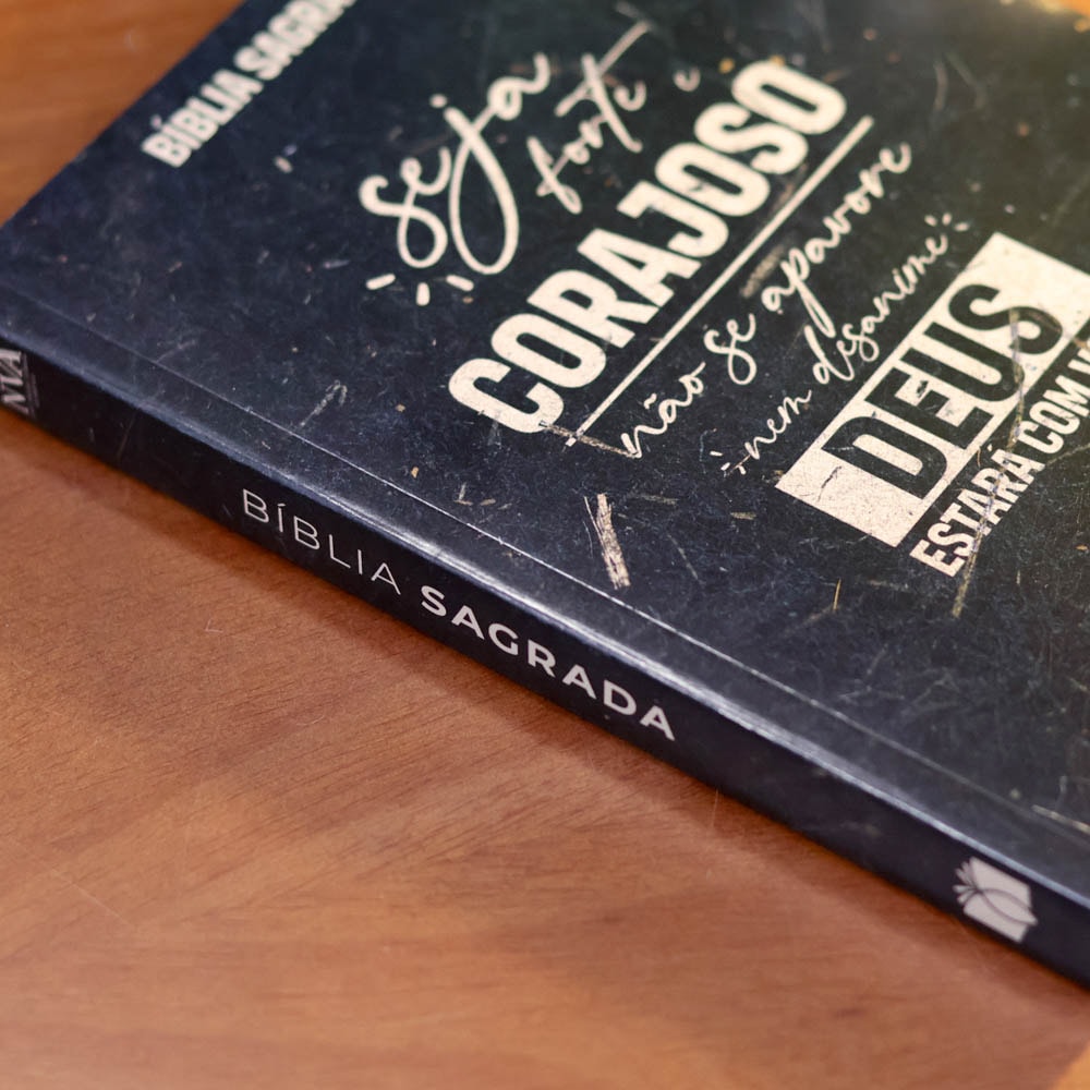 Kit 10 Bíblias Sagrada Seja Forte e Corajoso | NVA | Capa Brochura