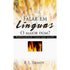 Capa de livro "Falar em Línguas o Maior Dom?" de R. L. Brandt, com fundo dourado e chamas. — Plenitude
