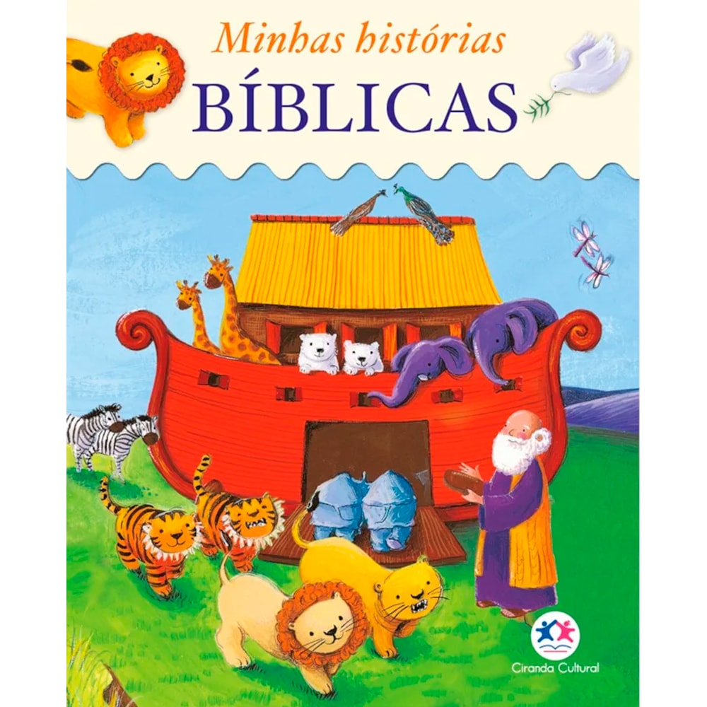 Capa de livro infantil "Minhas Histórias Bíblicas" de Sophie Piper, colorida com a Arca de Noé. — Plenitude