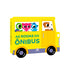 Livro infantil As Rodas do Ônibus, capa amarela em formato de ônibus com personagens. — Plenitude