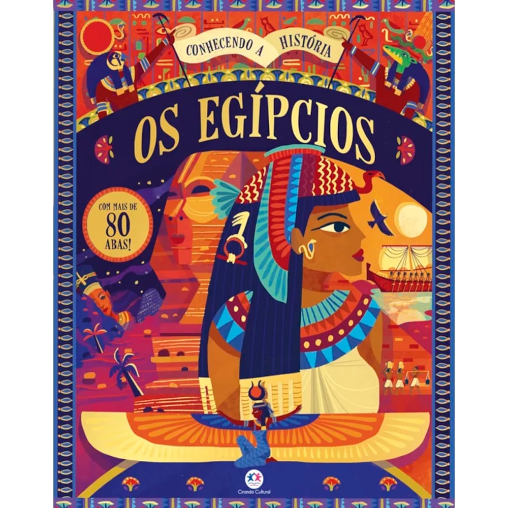 Livro Conhecendo a História Os Egípcios, capa azul com rainha egípcia. — Plenitude