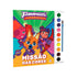Livro de colorir Paramigos Imparáveis Missão das Cores, capa com personagens e aquarela. — Plenitude