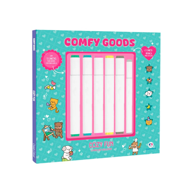 Cozy Fun | Livro de Colorir com 6 Marcadores