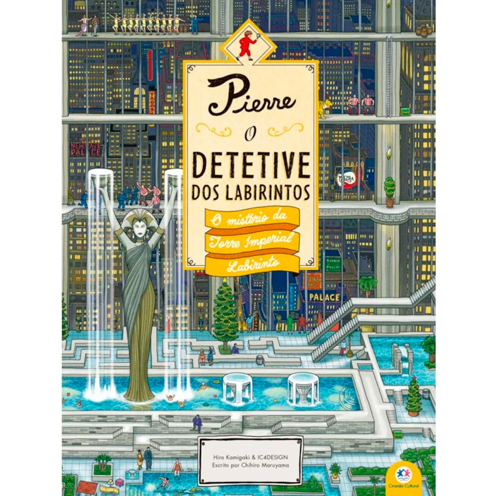 Livro Pierre, o Detetive dos Labirintos O Mistério da Torre Imperial Labirinto, capa ilustrada com cidade. — Plenitude
