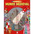 Livro infantil Mundo Medieval Com Lanterna, capa vermelha com castelo e personagens. — Plenitude