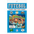 Livro de colorir Futebol Comfy And Cozy 4 Cards. Capa azul com ilustrações de jogadores de futebol e símbolos do esporte. — Plenitude
