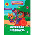 Livro de atividades "Paramigos Imparáveis | Diversão Imparável", capa azul com personagens. — Plenitude