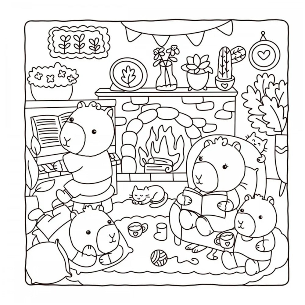 Livro de Colorir | Lovely Capybaras