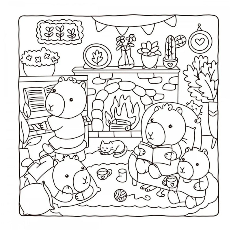 Livro de Colorir | Lovely Capybaras