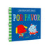 Livro Por Favor, Convivendo Com os Amigos, capa azul com cachorro e hipopótamo. — Plenitude