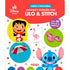 Livro infantil interativo Amizade e Diversão com Lilo e Stitch, com abas para descobrir, ilustrado com os personagens. — Plenitude